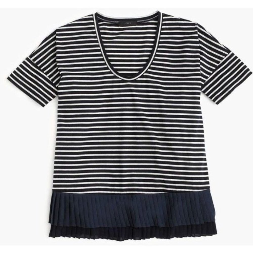 J. Crew Pleated Chiffon Hem Shirt - Picture 4 of 6